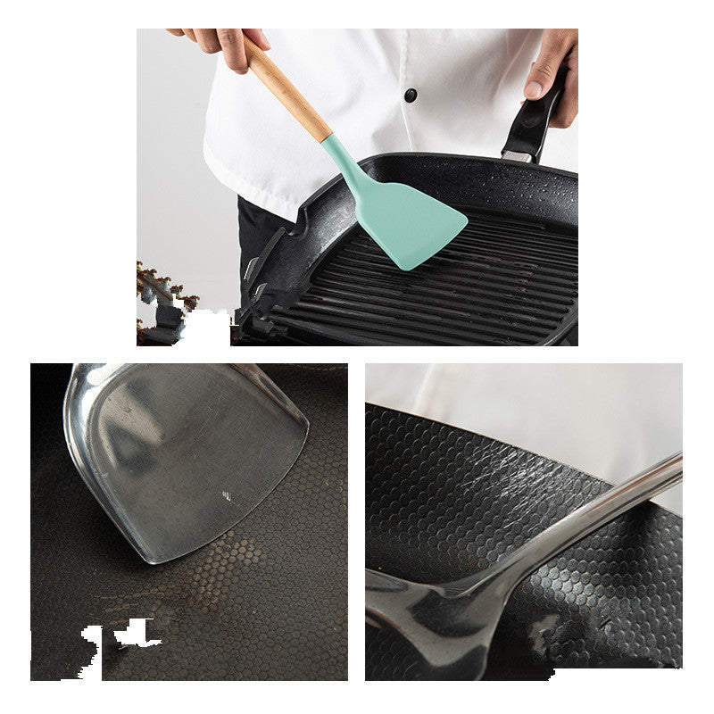 Forest Green Silicone Kitchenware 12-Piece Set, Cooking Shovel, Spoon, Kitchen Tool