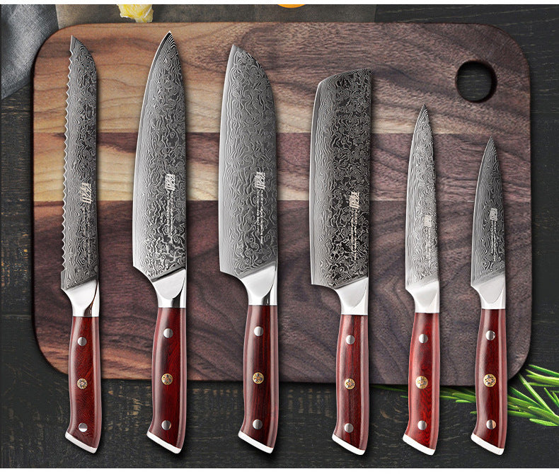 SABAE | Damascus Six-piece Knife Set Chef's Special Knife