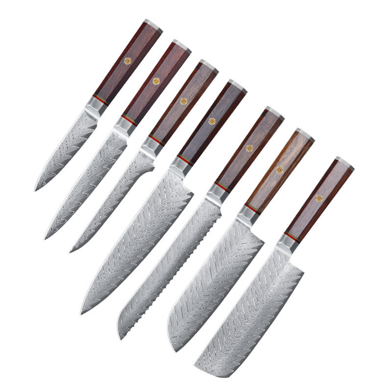 AISAI | Damascus steel octagonal handle series kitchen knife