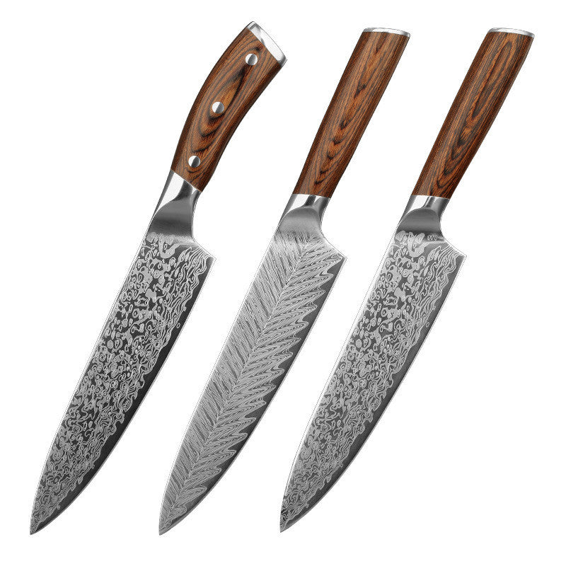 OYABE | Damaskus Pattern Kitchen Knife, Stainless Steel