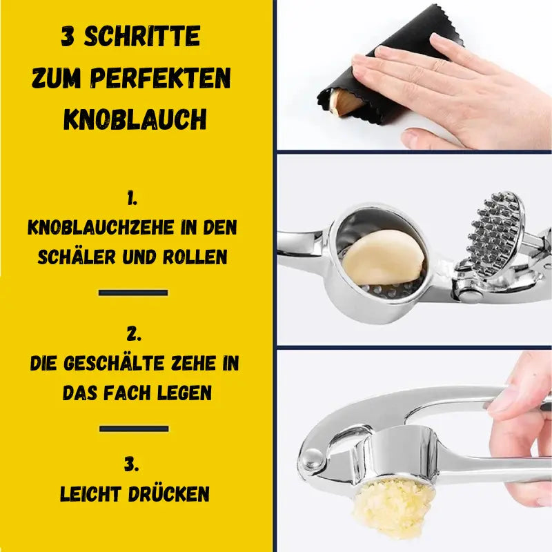 Knoblauchpresse mit Schäler-Set