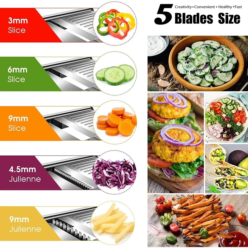 Stainless Steel Adjustable Mandoline Vegetable Slicer