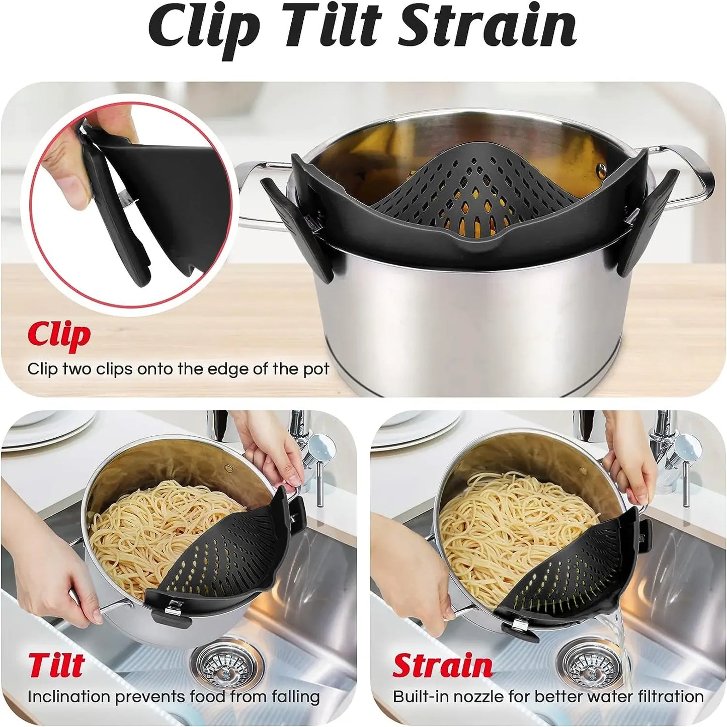 Clip-on Silicone Drainer Strainer